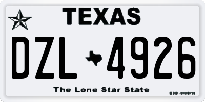 TX license plate DZL4926