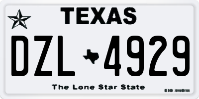 TX license plate DZL4929