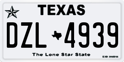 TX license plate DZL4939