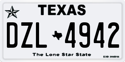 TX license plate DZL4942