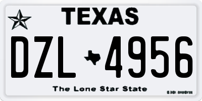 TX license plate DZL4956
