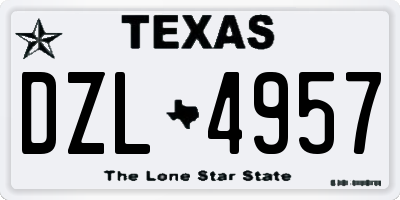 TX license plate DZL4957