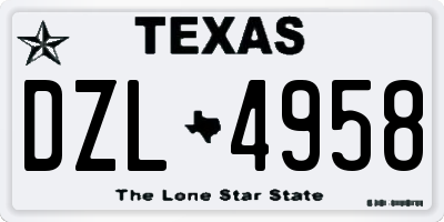 TX license plate DZL4958