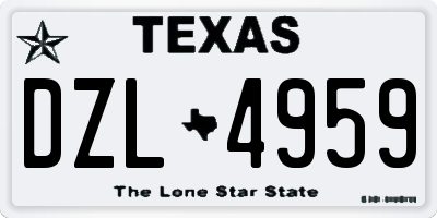 TX license plate DZL4959