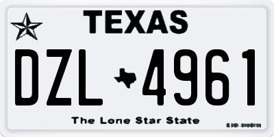 TX license plate DZL4961