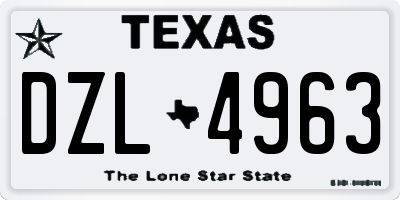 TX license plate DZL4963