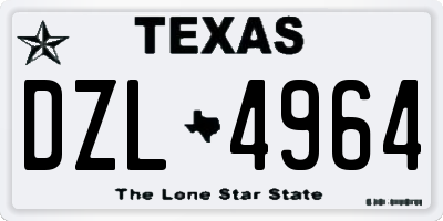 TX license plate DZL4964