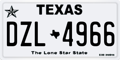 TX license plate DZL4966