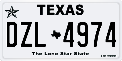 TX license plate DZL4974