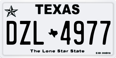 TX license plate DZL4977