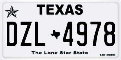 TX license plate DZL4978