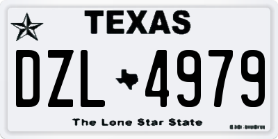 TX license plate DZL4979