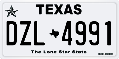 TX license plate DZL4991