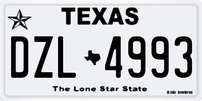 TX license plate DZL4993