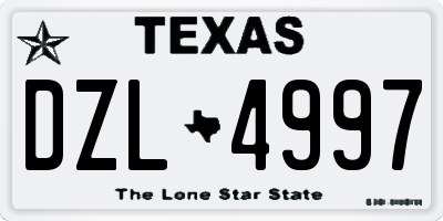 TX license plate DZL4997