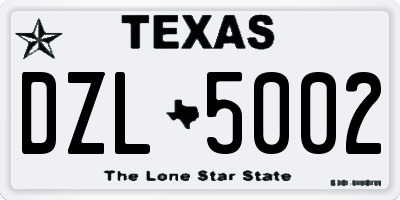 TX license plate DZL5002