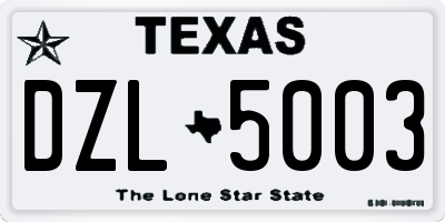 TX license plate DZL5003