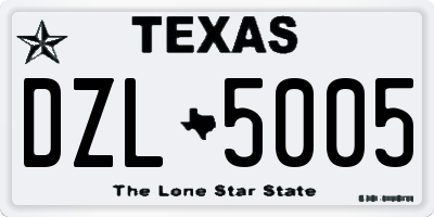 TX license plate DZL5005