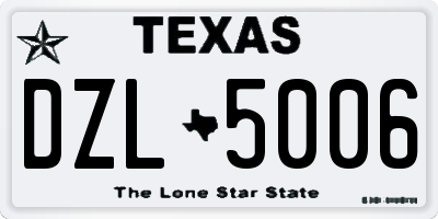 TX license plate DZL5006