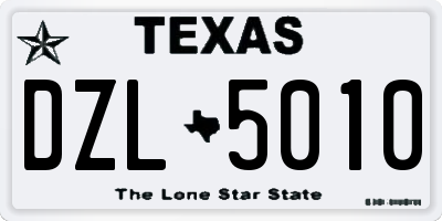 TX license plate DZL5010