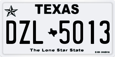TX license plate DZL5013