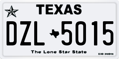 TX license plate DZL5015