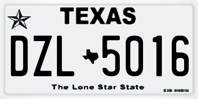 TX license plate DZL5016