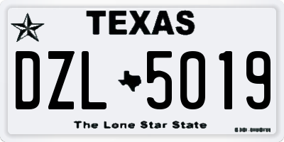 TX license plate DZL5019