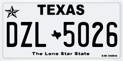 TX license plate DZL5026