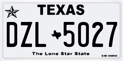 TX license plate DZL5027