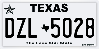 TX license plate DZL5028