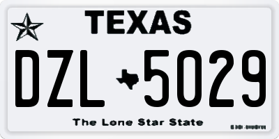 TX license plate DZL5029