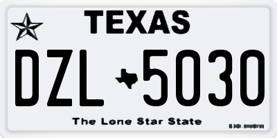 TX license plate DZL5030