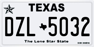 TX license plate DZL5032