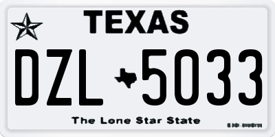 TX license plate DZL5033
