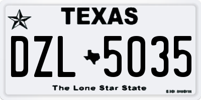 TX license plate DZL5035