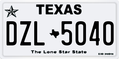 TX license plate DZL5040