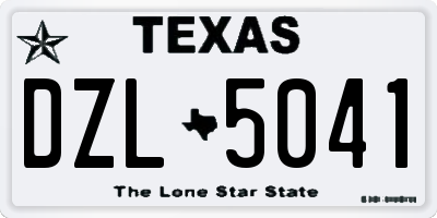 TX license plate DZL5041
