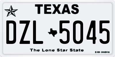 TX license plate DZL5045