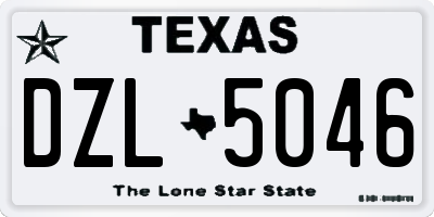 TX license plate DZL5046