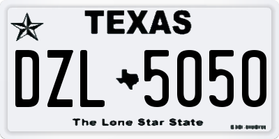 TX license plate DZL5050