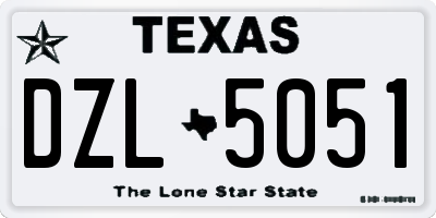 TX license plate DZL5051