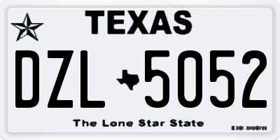 TX license plate DZL5052