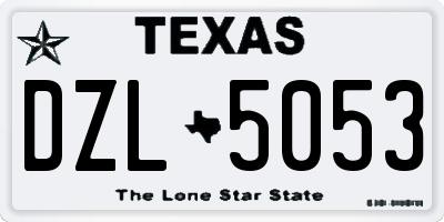 TX license plate DZL5053