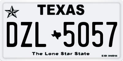 TX license plate DZL5057