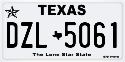 TX license plate DZL5061
