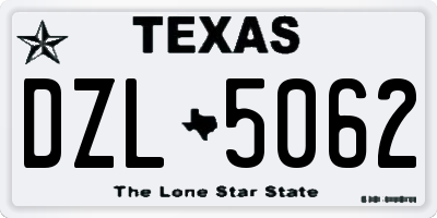 TX license plate DZL5062