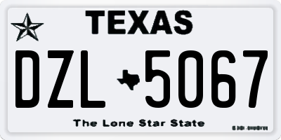 TX license plate DZL5067