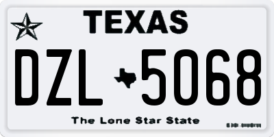 TX license plate DZL5068