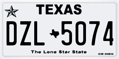 TX license plate DZL5074